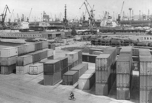 Blick auf den Rostocker Hafen, o. J.